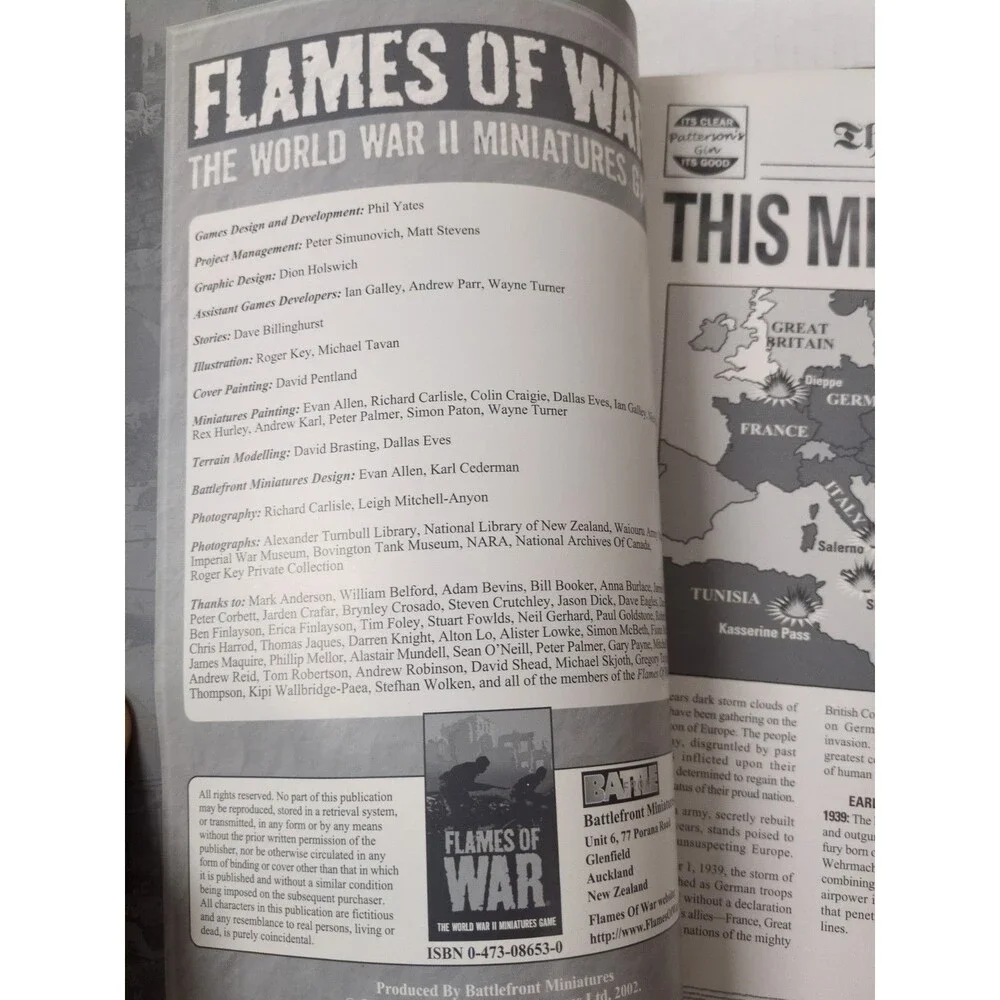 Lot Of (2) Flames Of War World War II Hardcover And Softcover Rulebooks